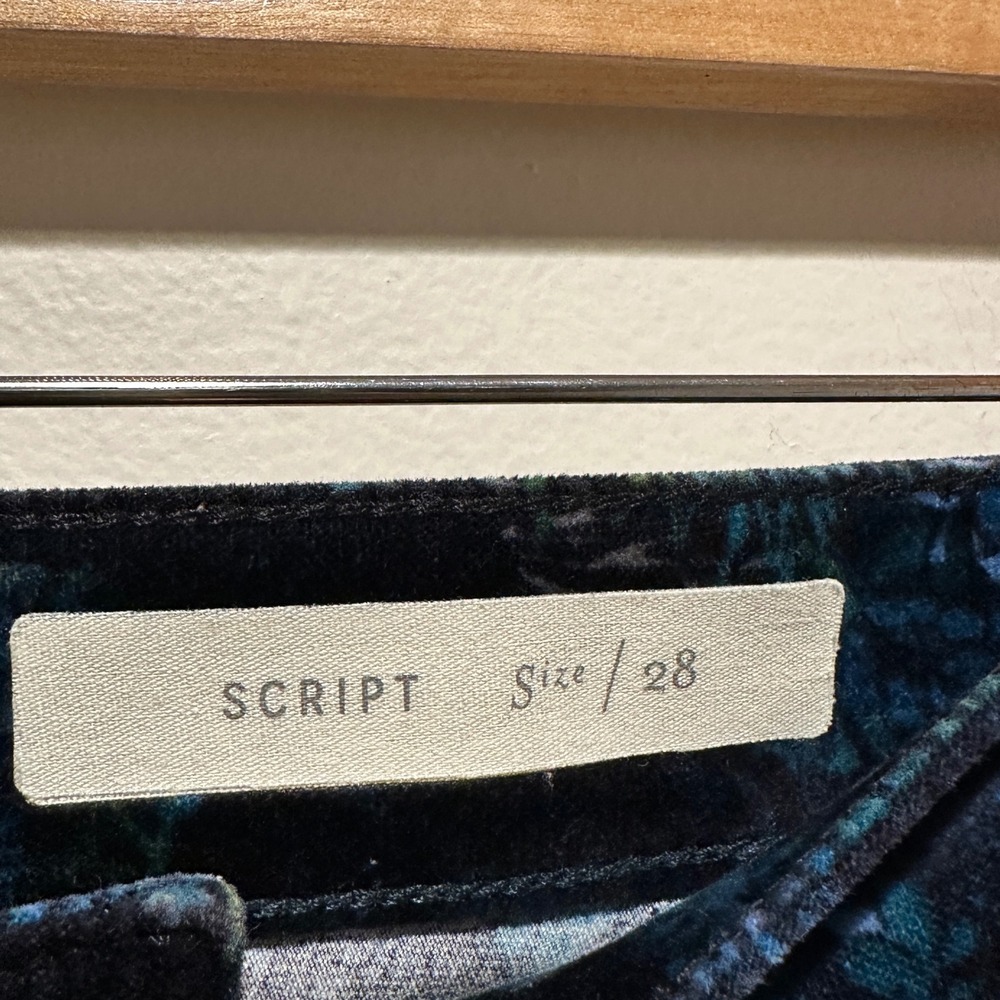 Pilcro and the Letterpress Script‎ Pants Women 28 Blue Velvet Floral Mid Rise - Picture 6 of 9
